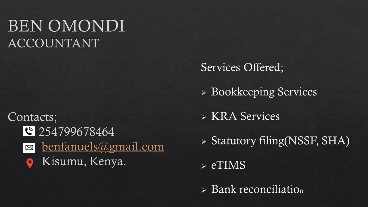 BEN OMONDI CONSULTANT
